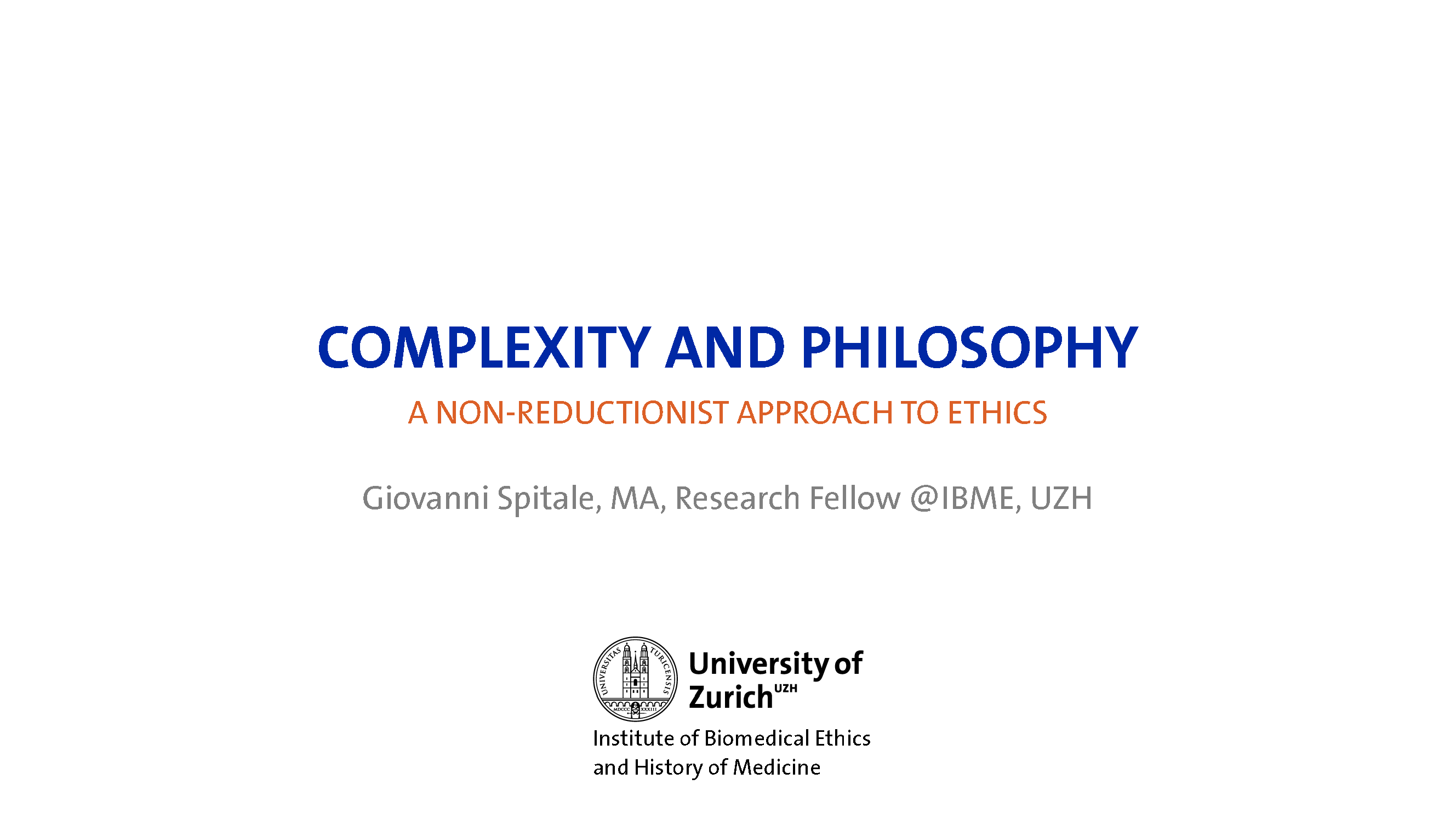Complexity and philosophy@IBME