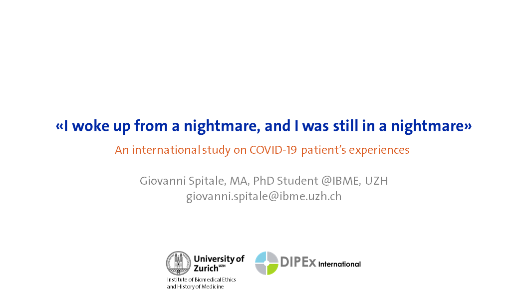 «I woke up from a nightmare, and I was still in a nightmare». An international study on COVID-19 patient’s experiences@DI