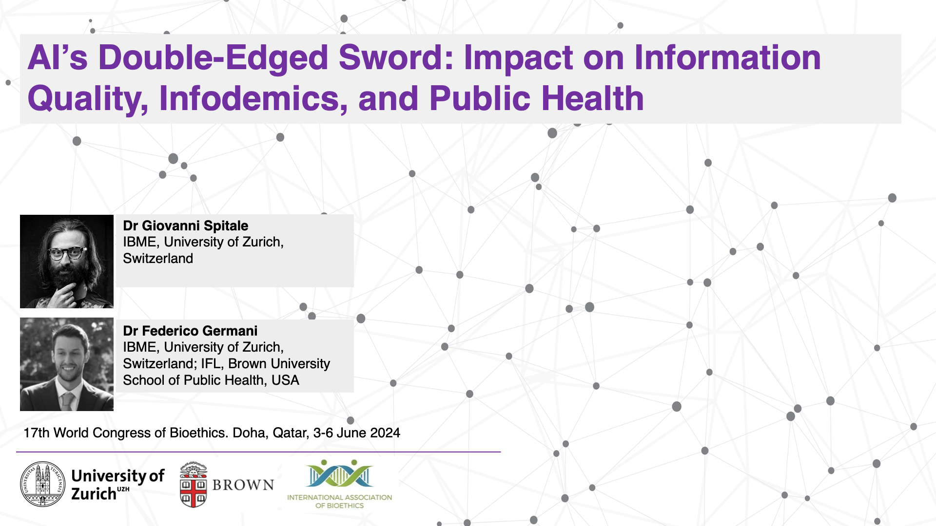 AI’s Double-Edged Sword: Impact on Information Quality, Infodemics, and Public Health @ WCB Doha 2024